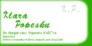 klara popesku business card